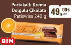 PATİSWİSS PORTAKALLI KREMA DOLGULU ÇİKOLATA